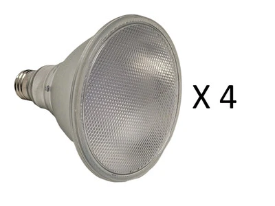 Lot of 4 Floodlight  GE LED 90W 1300 Lumens Indoor Outdoor PAR38 Bulbs 3000K - Image 1 of 4