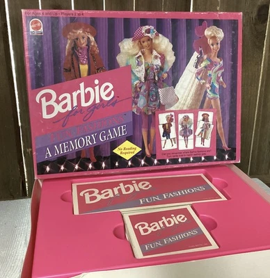 Mattel Barbie Fun Fashions A Memory Game Vintage 1992 Complete All Pieces - Image 1 of 4