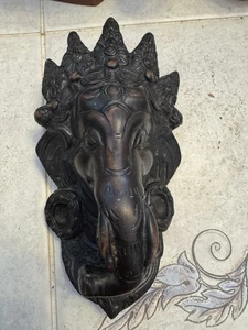 Vtg Ganesha Ganesh God Hindu Elephant Lord Resin 3D Wall Hanging Detail - 6” - Picture 1 of 12