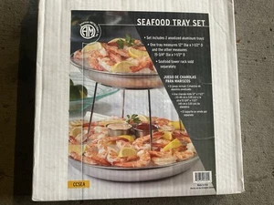 2 Tier Seafood Tower Set Small Aluminum Trays Stand Sold Separately 12”, 15.75” - Picture 1 of 1