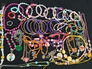 Childrens Costume Jewellery Bundle 230g - Bright, Colourful & Fun - Age 3+ - Picture 1 of 22