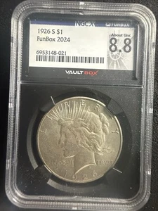 1926-S Peace Silver Dollar NGC X 8.8 = AU 58 T-138 - Picture 1 of 3
