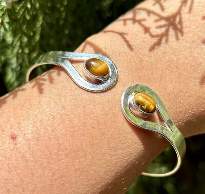 Braccialetto fatto a mano braccialetto gioielli argento tedesco, pietra prezi... - Immagine 1 di 4