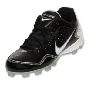 Baseball Cleats Nike Keystone 1 Youth Y Black/Silver/White Power Channel Low - Picture 1 of 5