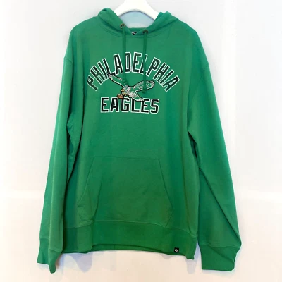 Philadelphia Eagles Sweatshirt Mens XL 2XL Green Hoodie 47 Brand Pocket - Image 1 of 4
