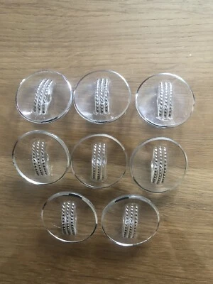 Vintage Glass/Chrome Glass Buttons  X 8 - Image 1 of 2