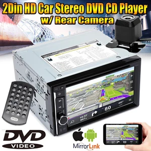 HD Camera & Car Stereo Radio for GPS Navi CD Player 2DIN Wifi USB IOS Android - Picture 1 of 12