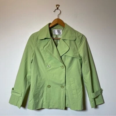 Max Mara Weekend Cotton Vintag Double Breasted Short Peacoat Jacket Size M Green - Image 1 of 4