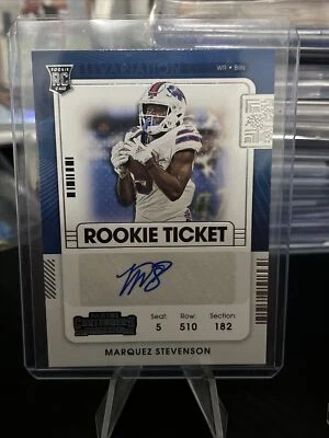 2021 Contenders Buffalo Rookie Ticket Auto Marquez Stevenson Bills Variation  - Image 1 of 2