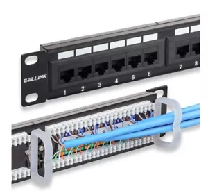 iwillink 24-Port Cat6 Patch Panel, 10Gbps RJ45 Keystone Network Panel for Rack - Picture 1 of 1