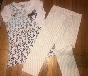 Girls lot of 2 Self Esteem TEA Shirt  Capri Leggings Size:10/Large EUC - Picture 1 of 4