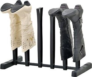 3-Pair Tall Boot Storage Holder & Shape Maintainer & Dry Rack Shoe Stand, Black