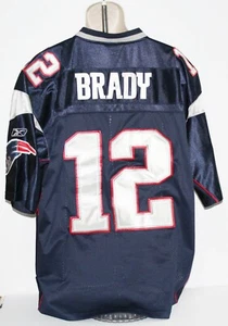 NFL New England Patriots Tom Brady #12 Reebok Men's Size 52 Blue Sewn Jersey - Picture 1 of 5