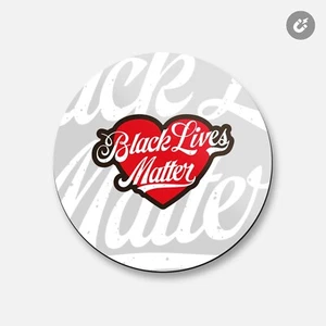 Corazón Black Lives Matter | Imán decorativo redondo de 4"" X 4"" - Imagen 1 de 2