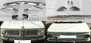 BMW 2002 bumpers (1968-1971) by stainless steel New Set - Picture 1 of 6