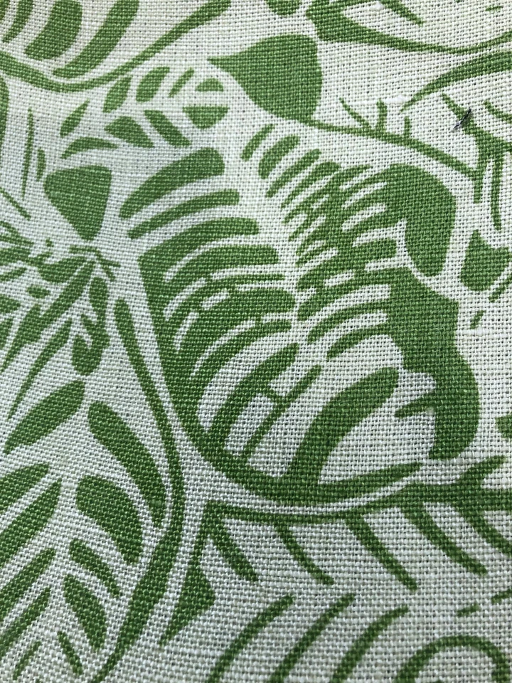 TELA 100% LINO HOJA VERDE 58" ANCHO POR YARDA HERMOSO LUJO Foto 1 de 1