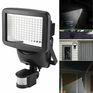 Solar Power PIR Motion Sensor Wall Light LED Outdoor Garden Security Flood Lamp - Picture 1 of 14