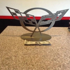 C7 Corvette Auto Kunstwerk gebürstetes Metall Tischplatte Skulptur 15" hervorragender Zustand - Bild 1 von 4