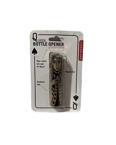 Crown Bottle Opener Gift Beechwood Queen Top Drinking Bar Tool Idea Kikkerland - Picture 1 of 2
