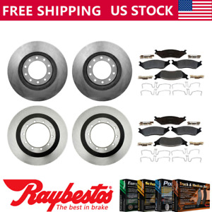 For 2005-2016 Ford F-550 Super Duty Front Rear Brake Rotors Metallic Brake Pads