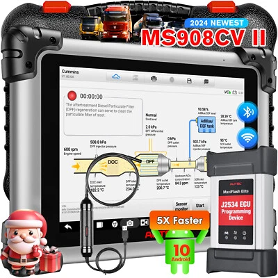 Ferramenta de diagnóstico Autel MaxiSys MS908CV II scanner de caminhão resistente diesel OBD2 - Imagem 1 de 4