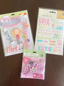 K&Company &  Colorbok Little Girl Themed Stickers & Rub-on  Transfers Lot Of 3 - Picture 1 of 6