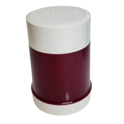 Termo vintage 10 oz tarro de comida bebida sopa caliente frío rojo blanco hecho en EE. UU. Foto 1 de 4