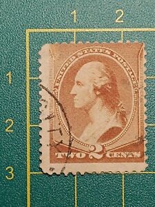 US Stamp 1885, Special Printing Sc A57, #211B, 2c pale red brown, used