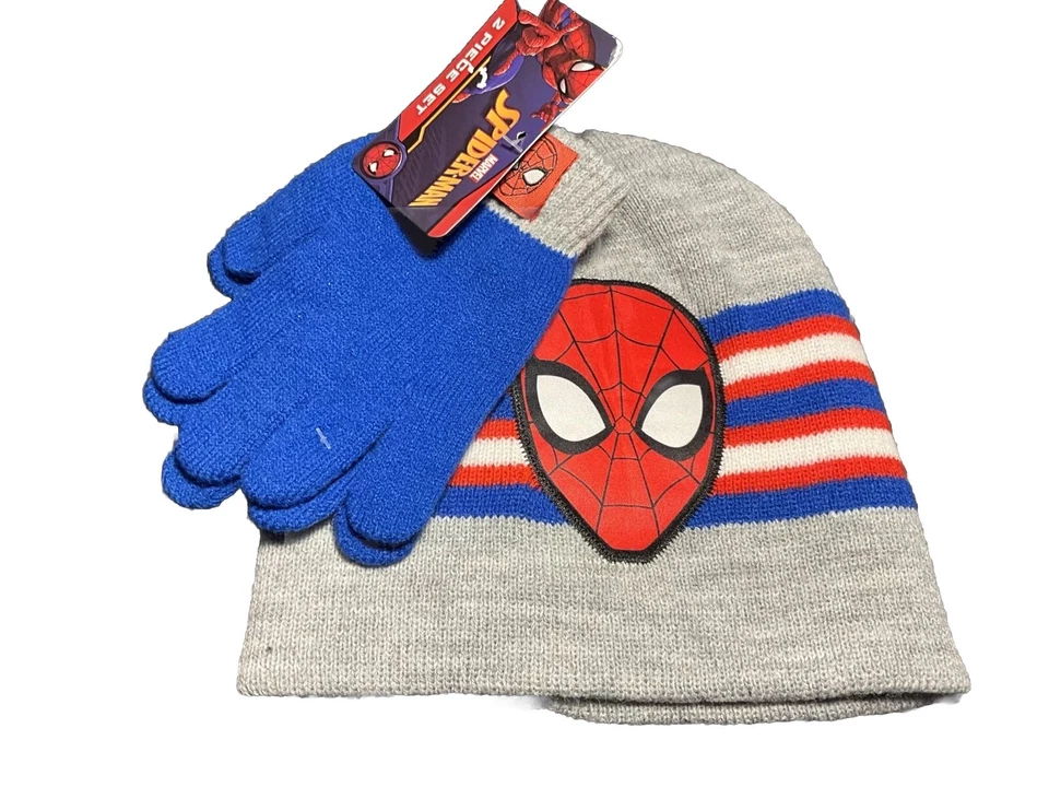 Spiderman Hat With Gloves Spider-man 2 Pc. With Tags Berkshire