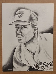 1989 Drawing Poster 8"×10" Beckett Cover Artwork Crime Dog Fred McGriff Bluejays - Picture 1 of 1