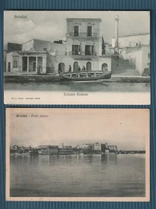 LOTTO 2 VECCHIE CARTOLINE DI BRINDISI,COLONNE ROMANE,BARCA,PORTO INTERNO - Foto 1 di 2