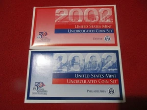 2002 P&D US Mint Set.    With envelopes of Issue.                      #MF-5119 - Picture 1 of 2