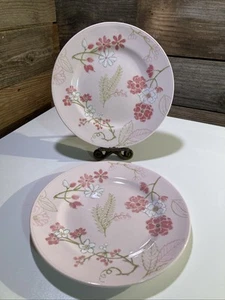New The Cellar Creamware 9" Salad Plates with Floral Accent Set of 2 - Picture 1 of 6