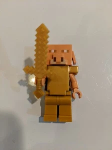 LEGO Piglin with Pearl Gold Legs Minifigure Pig Minecraft Warped Forest (21168) - Picture 1 of 2