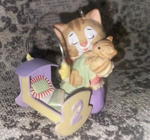 Ornament Hallmark My Second Christmas Cat and Cradle 2006 2 Year Old Keepsake - Picture 1 of 4