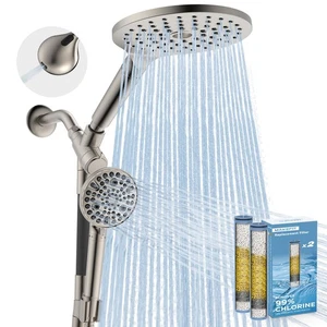 Dual Filtered Rain Shower Head Combo, High Pressure Handheld Shower Head with... - Picture 1 of 5