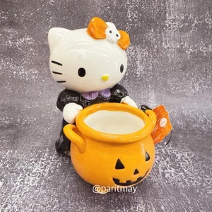Sanrio Hello Kitty Jack-o'-Lantern Halloween Ceramic Candy Bowl 7.5"x 6.5" (NEW) - Picture 1 of 5