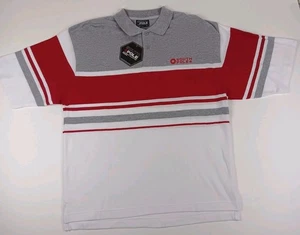 Camisa Polo Southpole Grande Gris Rojo Rayas Bloques de Color HipHop Ropa de Calle - Imagen 1 de 11