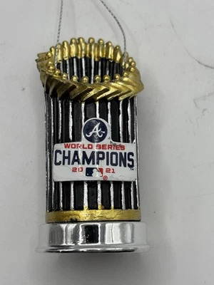 Enfeite de Natal Atlanta Braves 2021 World Series Champions troféu resina foco - Imagem 1 de 4