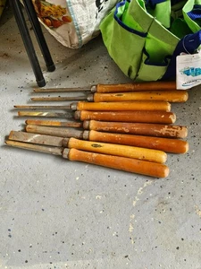 8 Wood Lathe chisels vintage Craftsman - Picture 1 of 5