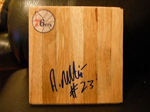 PHILADELPHIA 76ERS ARNETT MOULTRIE SIGNED FLOOR TILE - Picture 1 of 1