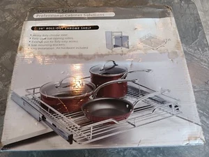Cabinet Solutions 20" Roll-Out Chrome Shelf- Side Or Floor Mount- Brand New - Picture 1 of 11