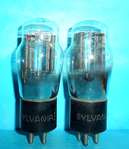2 tubos rectificadores Sylvania tipo 80 bases grabadas filamentos colgantes probados - Imagen 1 de 2
