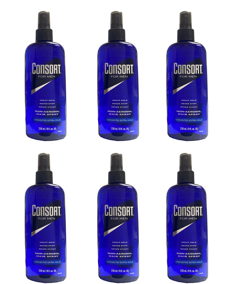 Spray para el cabello Consort 8 onzas sin perfume bomba de retención extra no aerodinámica (236 ml) (paquete de 6) Foto 1 de 1