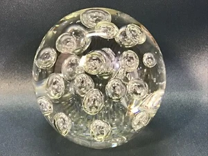 Paperweight Glass Water Fountain Bubbles Round 3” - Picture 1 of 5