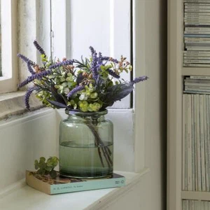 Artificial Flower Bouquet, Purple Veronica & Eucalyptus Bouquet, Faux Flower Bud - Picture 1 of 4