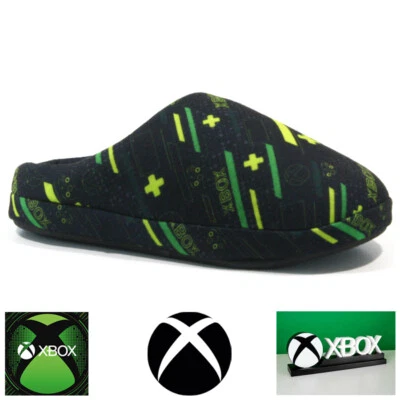 BOYS INFANTS XBOX SLIPPERS GAMING WARM SOFT COSY FLEECE NOVELTY MULES SHOES SIZE - Image 1 of 4
