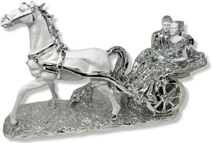 Italian Style XXL Horse Carriage Grooming Couple Wedding Ceramic Ornament - 50cm - Picture 1 of 6