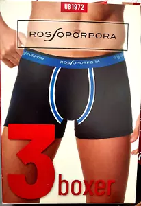3 boxer ROSSO PORPORA cotone Tg 4/M colorati a fondo unito e rigato art.UB1972 - Foto 1 di 1