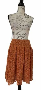 Anthropologie Moulinette Soeurs Women's Skirt Orange Tuberose Size 8 - Picture 1 of 7